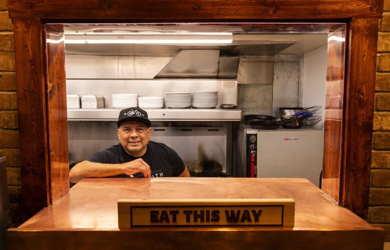 Alex Paguaga is the executive chef at South Fork, a new North Bend restaurant. (Ken Lambert / The Seattle Times)