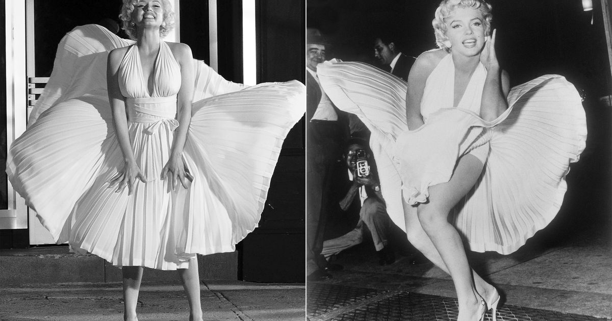 white marilyn monroe dress Monroe's Most Iconic Fashion Looks and no one will forget her famous white dress Vintage Marilyn Monroe inspired Halter