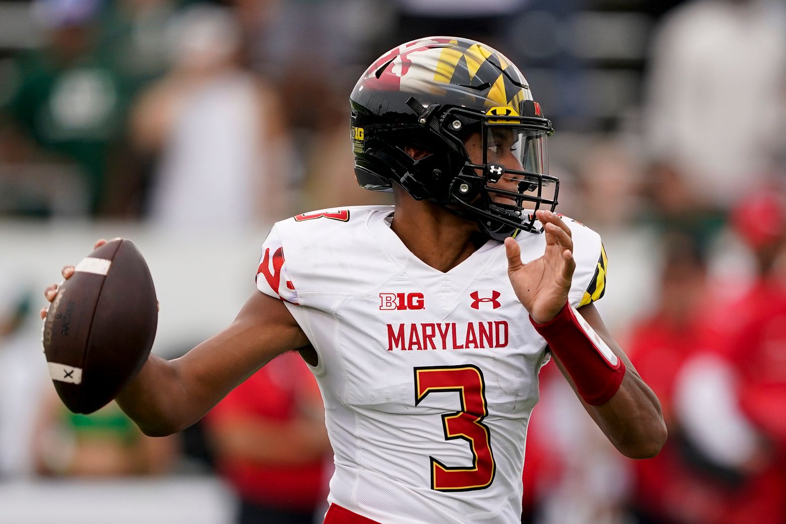 Maryland Terrapins quarterback Taulia Tagovailoa throws a pass