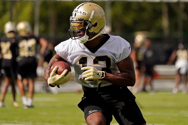 Saints receiver Thomas, left tackle Hurst back at practice