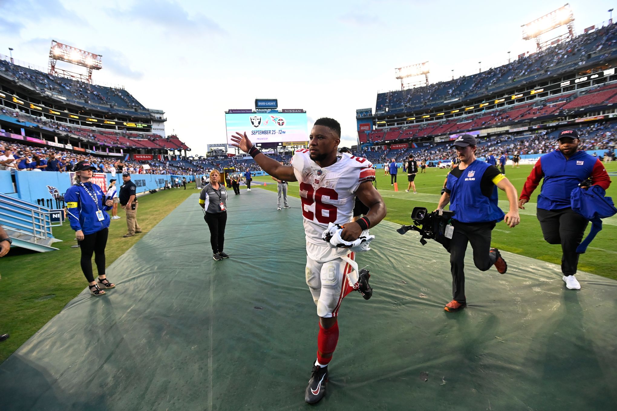 Tennessee Titans cornerback Kristian Fulton (26) celebrates after