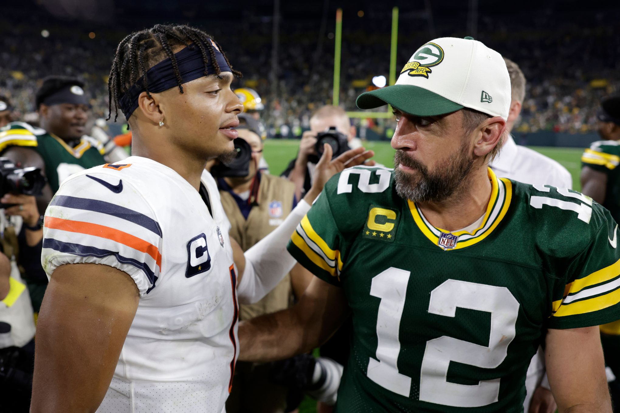 Chicago Bears QB Justin Fields brief with answers at news conference as the  offense searches for solutions in Week 4