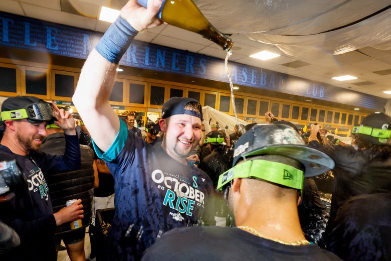 Inside the Mariners' clubhouse for a playoff-clinching celebration