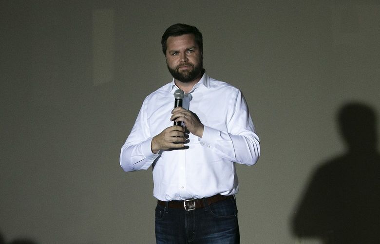 J.D. Vance at a campaign event in Columbus, Ohio, on Wednesday, Oct. 5, 2022. In 2017, the Republican candidate for Senate started a nonprofit group to tackle the social ills he had written about in his “Hillbilly Elegy” memoir. It fell apart within two years. (Maddie McGarvey/The New York Times) XNYT110 XNYT110