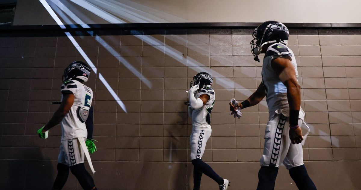 New Orleans Saints wide receiver Lil'Jordan Humphrey during an NFL football  game against the Seattle Seahawks, Monday, Oct. 25, 2021, in Seattle. The  Saints won 13-10. (AP Photo/Ben VanHouten Stock Photo - Alamy