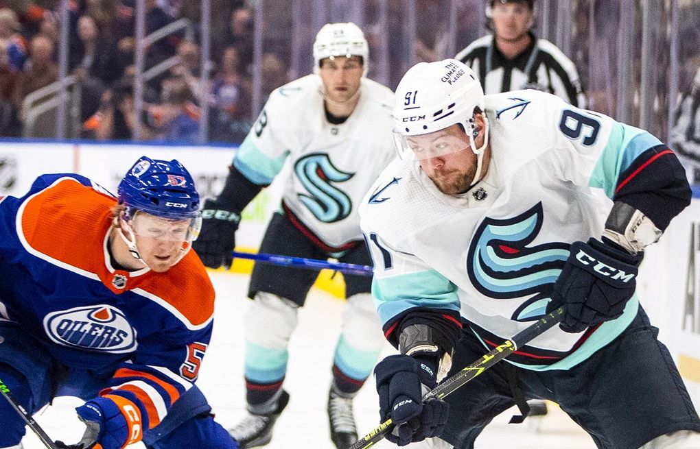 Seattle Kraken right wing Daniel Sprong (91) wears a special warmup jersey  for Lunar New Year before the team's NHL hockey game against the Colorado  Avalanche, Saturday, Jan. 21, 2023, in Seattle. (