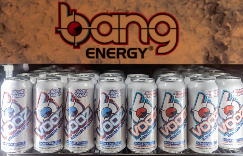 Bang Energy beverages during a BevNET event in New York on June 16, 2022. Bloomberg photo by Jeenah Moon.