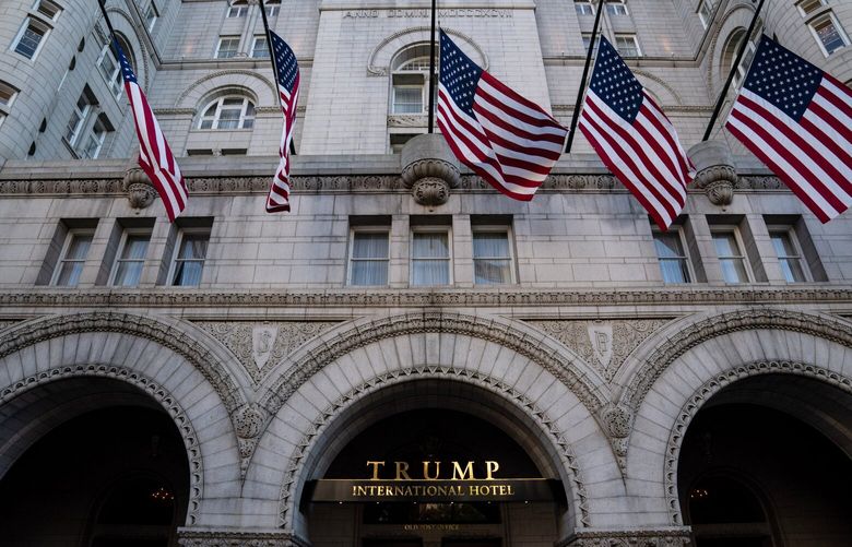 FILE — Trump International Hotel in Washington, Sept. 20, 2020. Once Trump was in the White House, his family business discovered a lucrative new revenue stream to make up for the losses its real estate holdings had been racking up over the preceding decades: companies, special-interest groups and foreign governments that began patronizing Trump properties because they wanted something from the president. (Anna Moneymaker/The New York Times)