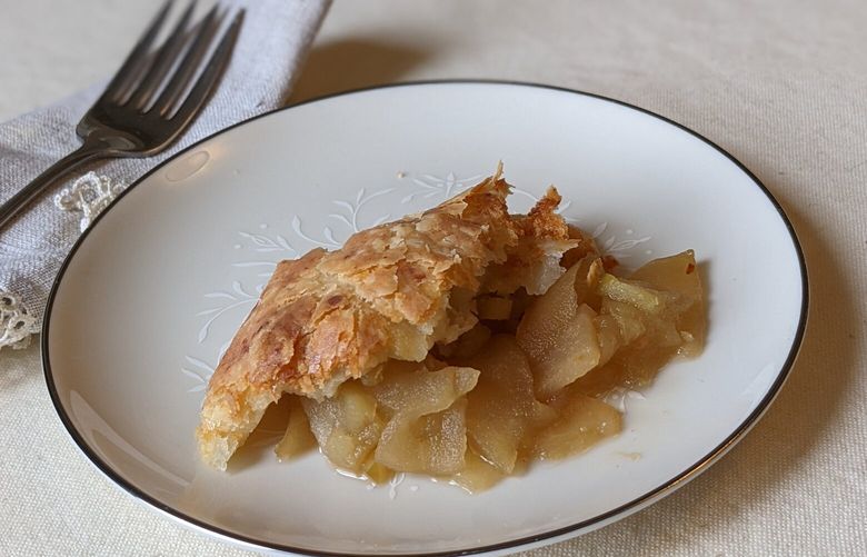 Three ingredient pastry as an apple pie topping.