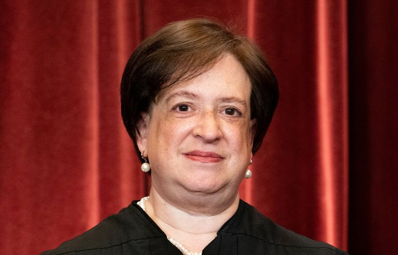FILE — Associate Justice Elena Kagan stands for a group photo of the justices, at the Supreme Court building in Washington, April 23, 2021. Justice Elena Kagan on Wednesday, Oct. 26, 2022, temporarily blocked a subpoena from the House committee investigating the Jan. 6 attack on the Capitol for phone records of Kelli Ward, the chairwoman of the Arizona Republican Party. (Erin Schaff/The New York Times) XNYT188 XNYT188