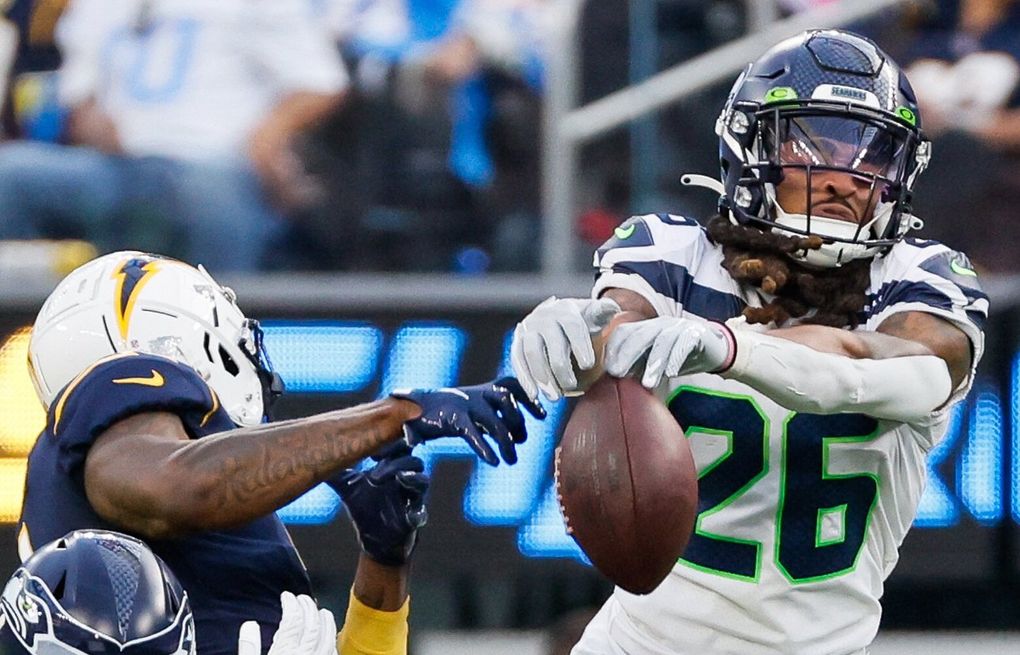 Seattle Seahawks safety Ryan Neal (26) during an NFL football game against  the Denver Broncos, Monday, Sept. 12, 2022, in Seattle, WA. The Seahawks  defeated the Bears 17-16. (AP Photo/Ben VanHouten Stock Photo - Alamy