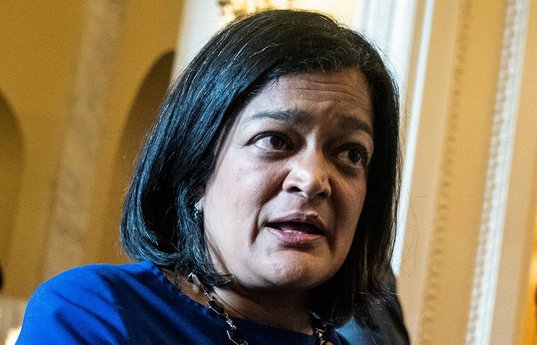 Rep. Pramila Jayapal (D-Wash.), chairwoman of the Congressional Progressive Caucus, has had her leadership called into question after the release of a letter that was drafted in July. MUST CREDIT: Washington Post photo by Jabin Botsford