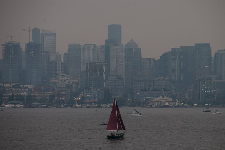 Almost all of the summer and fall &#8220;bad air&#8221; days since monitoring began were in the last six years, showing that wildfire smoke events in Seattle really are a recent phenomenon. (Kylie Cooper / The Seattle Times)