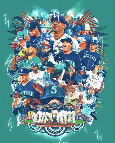 Julio Rodriguez Seattle Mariners Baseball MLB Poster