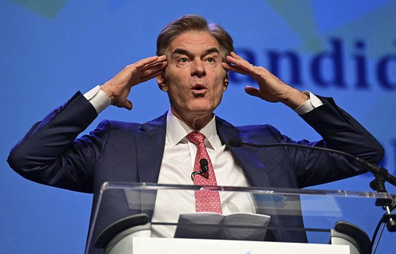 Dr. Mehmet Oz, Republican Senate candidate in Pennsylvania, speaks during a campaign stop in Erie, Pa., Thursday, Sept. 29, 2022. (AP Photo/David Dermer) OHDD105 OHDD105