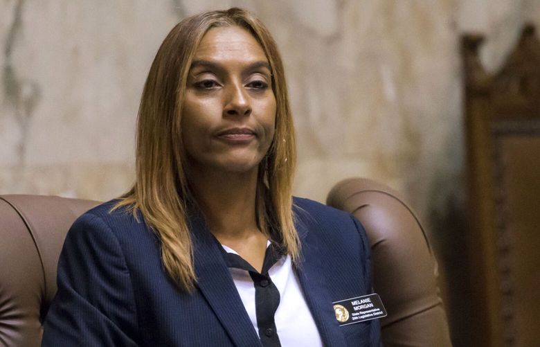 Rep. Melanie Morgan, a newly elected Democrat from the 29th District, listens on the opening day of the legislative session.