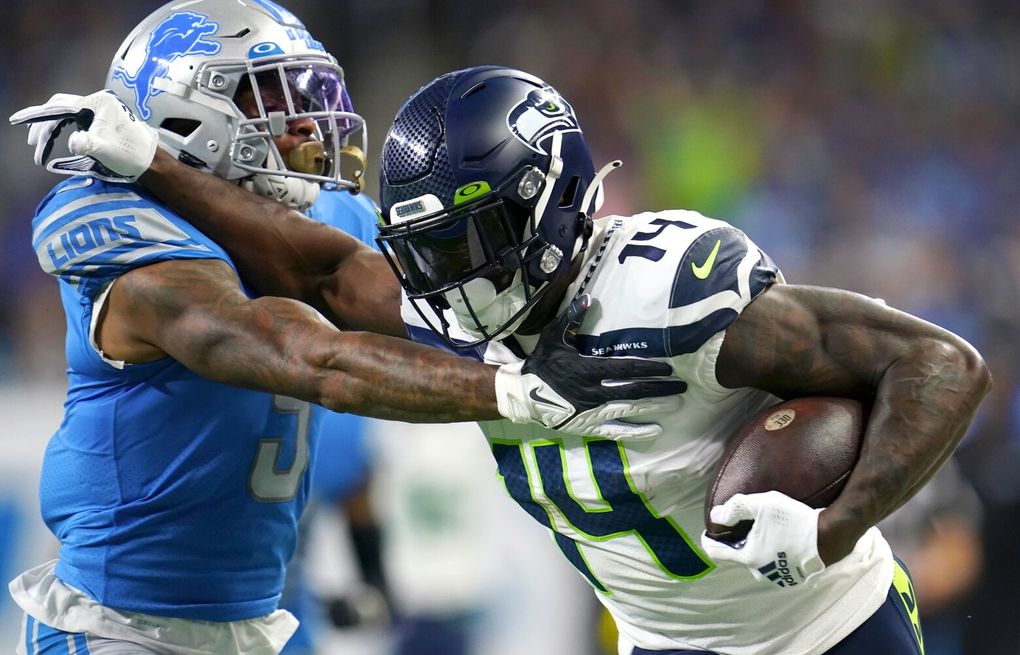 Seattle Seahawks defensive end Darryl Johnson (40) defends against