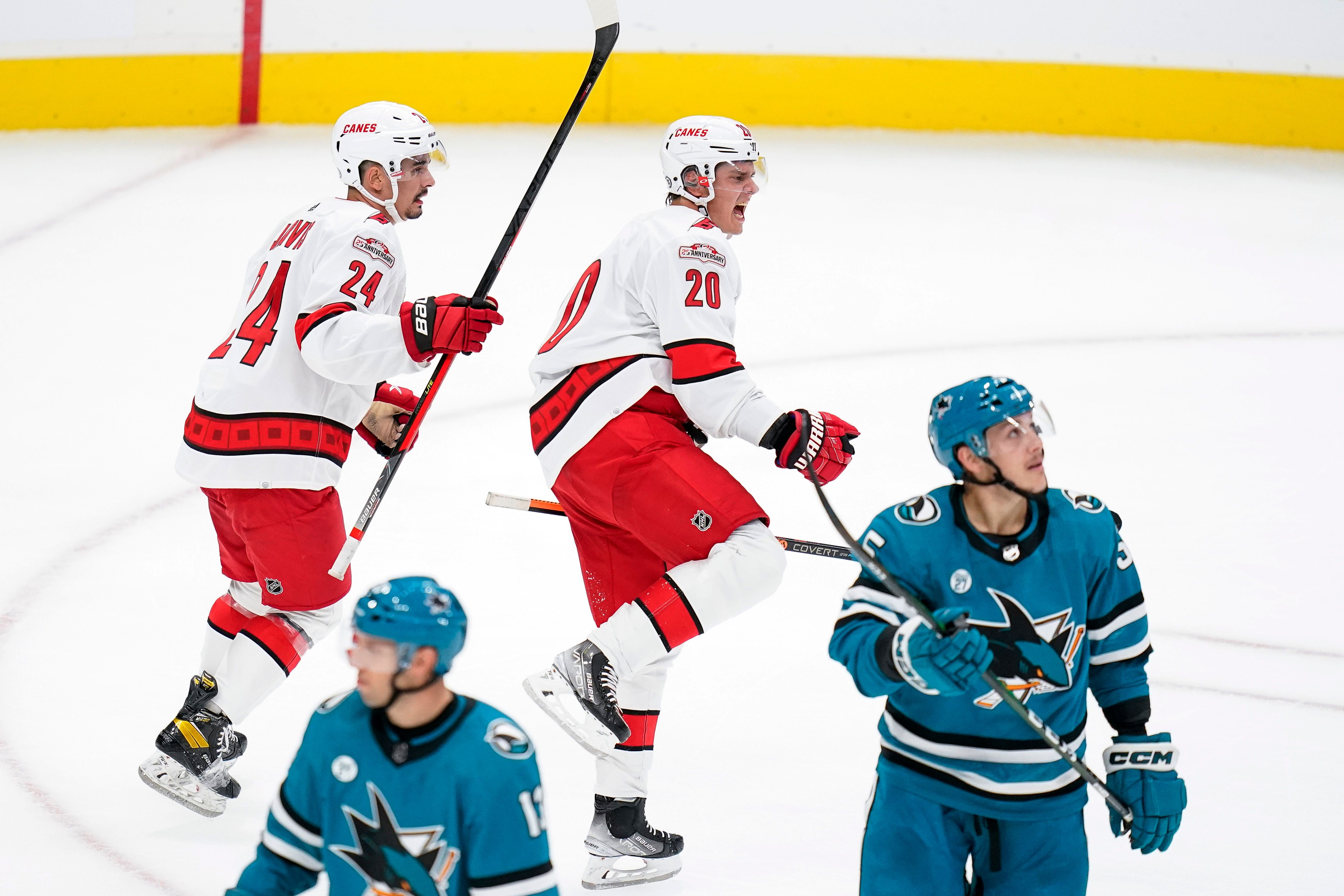 Aho's late goal leads Hurricanes past Sharks 2-1 | The Seattle Times