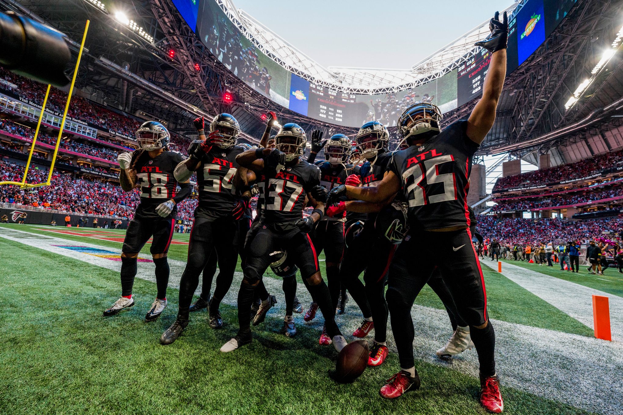 Atlanta Falcons cornerback Mike Ford (28) runs during an NFL