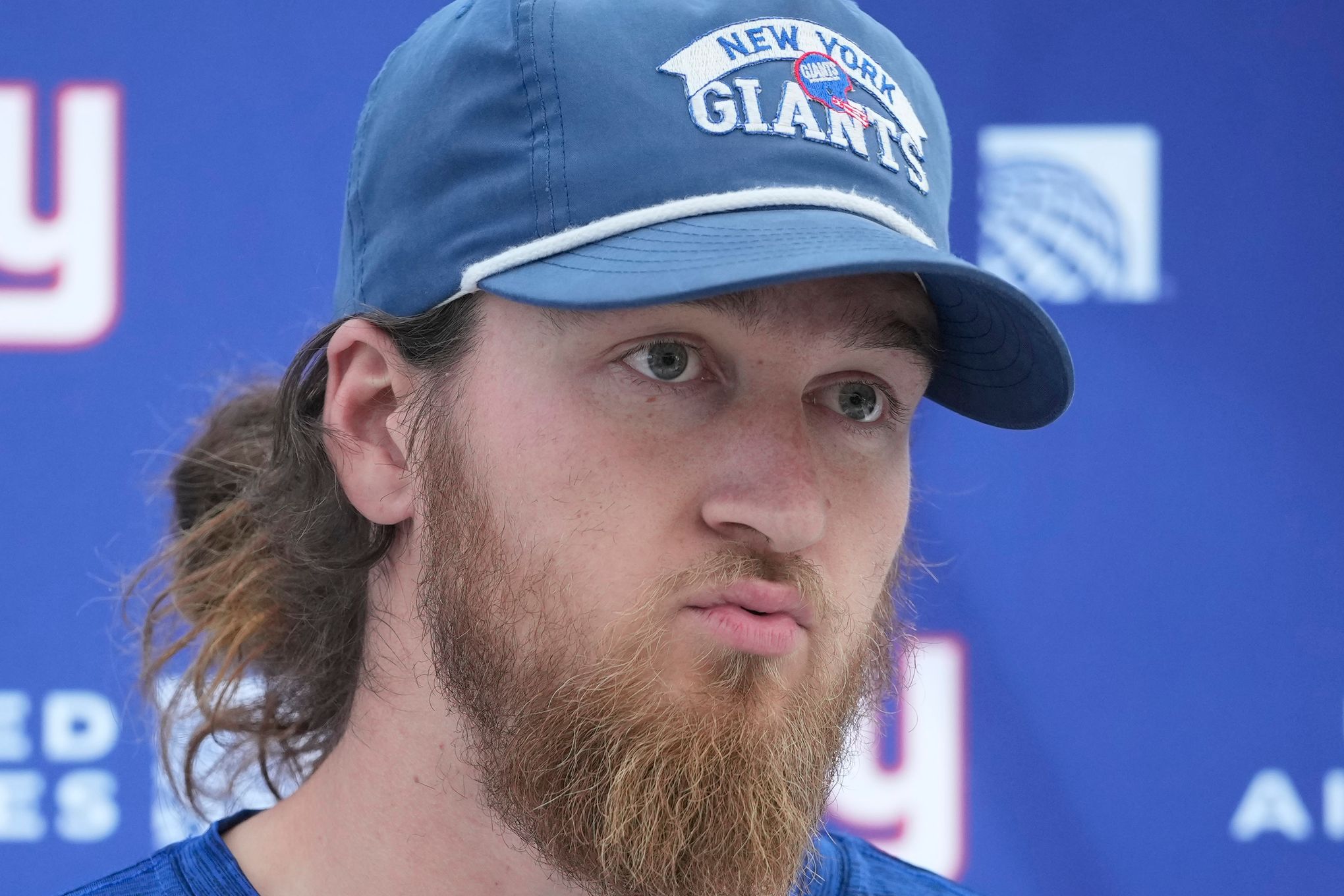 Punter Gillan returns from London and practices with Giants