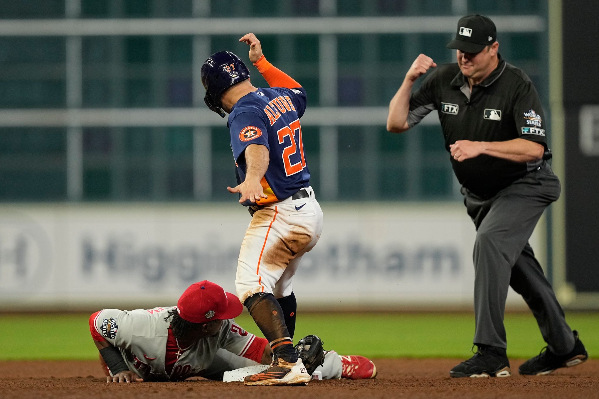 Philadelphia Phillies third baseman Edmundo Sosa goes into a slide