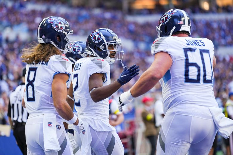 Tennessee Titans wide receiver Cody Hollister takes part in drills during  training camp at the NFL football team's practice facility Friday, July 29,  2022, in Nashville, Tenn. (AP Photo/Mark Humphrey Stock Photo 