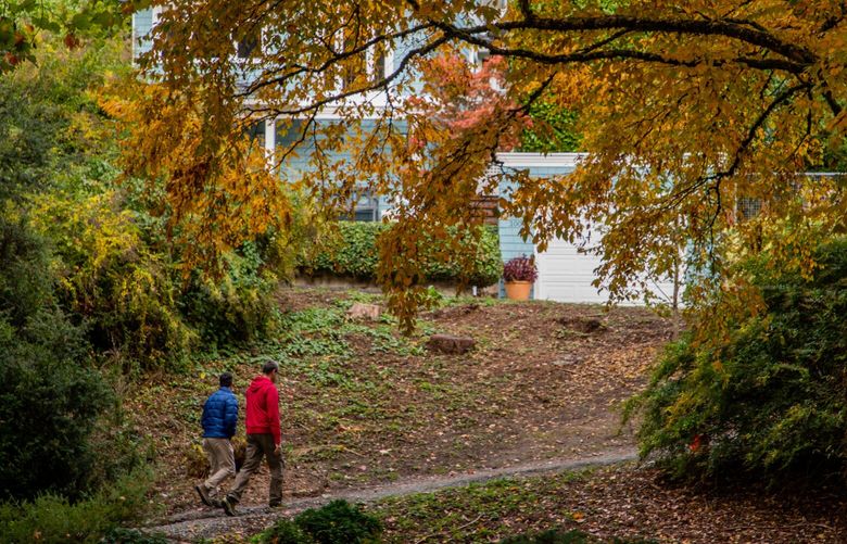 People enjoy the cool fall weather and foliage at the Washington Park Arboretum on Sunday, Oct. 23, 2022.