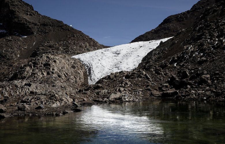 What is left of the Lewis glacier, in the valley it used to fill. There is now a small pond. (Photo for The Washington Post by Adrienne Surprenant / MYOP)