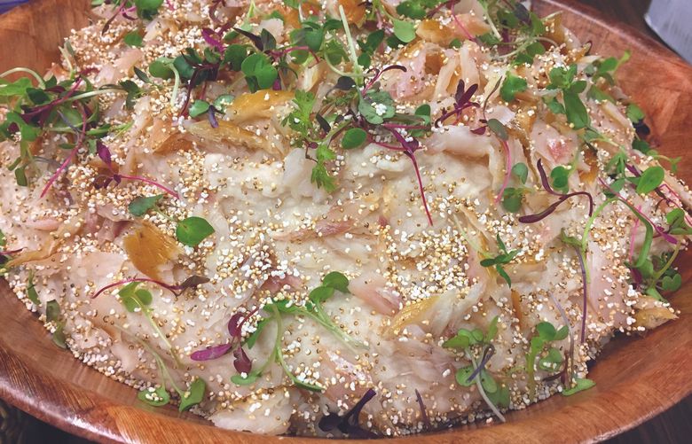 In the cookbook “Indigenous Home Cooking,” this smoked fish and white bean dip is noted as quick, easy and “fun for recruiting people of all ages to help,” as well as full of beneficial “heart-healthy fats, with excellent proteins from both the fish and the beans.” Moreover: “It’s so good!” (Courtesy Dana Thompson, from “Indigenous Home Cooking”)