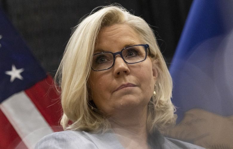 FILE — Rep. Liz Cheney (D-Wyo.) during a campaign event in East Lansing, Mich. on Tuesday, Nov. 31, 2022. Cheney, a Republican from Wyoming who was ousted in her primary after being a steadfast and vocal critic of former President Donald Trump, called the losses by far-right candidates in the midterm elections a “clear victory for team normal.” (Emily Elconin /The New York Times)
 XNYT55 XNYT55