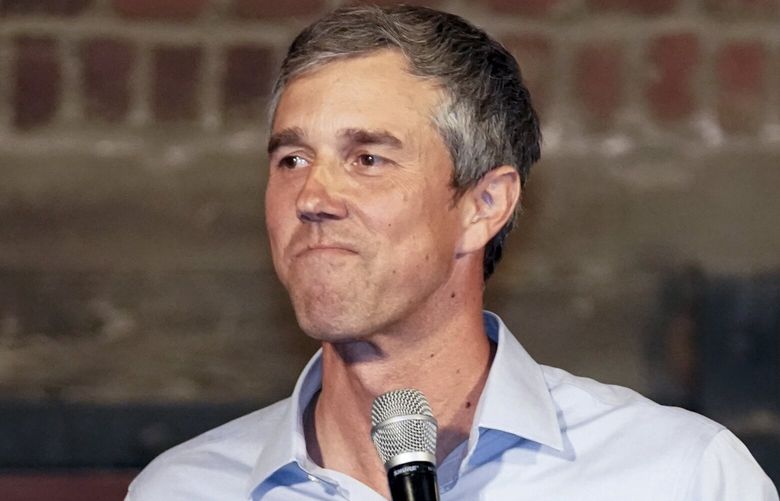 Beto O’Rourke, Texas Democratic gubernatorial candidate, addresses supporters at his Election Night event Tuesday, Nov. 8, 2022, in El Paso, Texas. (AP Photo/LM Otero) TXMO213 TXMO213