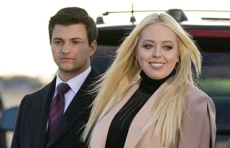 Tiffany Trump and her fiancÃ© Michael Boulos, wait for President Donald Trump and First Lady Melania Trump to arrive and board Air Force One for a final time at Andrews Air Force Base, Md., Wednesday, Jan. 20, 2021.(AP Photo/Manuel Balce Ceneta)
