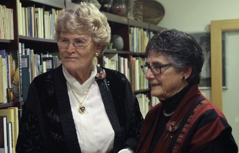 The first legal same-sex marriages in Washington took place on Dec. 9, 2012, including that of Margarethe Cammermeyer and Diane Divelbess.