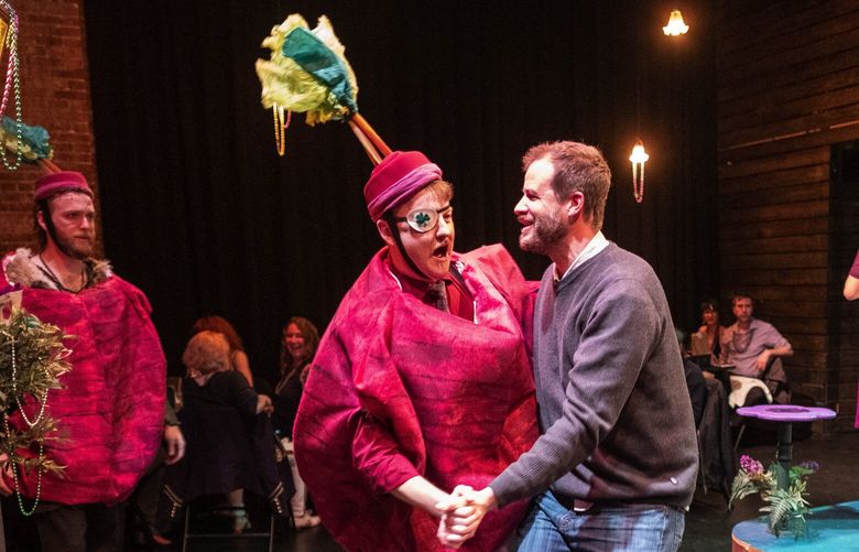 It wouldn’t be an uncommon site to see cast pull an audience member out for a little attention. “Jitterbug Perfume” is Cafe Nordo’s newest production. Performers are also servers in the Pioneer Square dinner theater. 209808
