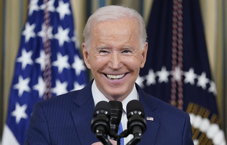 FILE – President Joe Biden smiles as he speaks in the State Dining Room of the White House in Washington, Wednesday, Nov. 9, 2022. Biden turns 80 on Sunday, Nov. 20. (AP Photo/Susan Walsh, File) WX210 WX210
