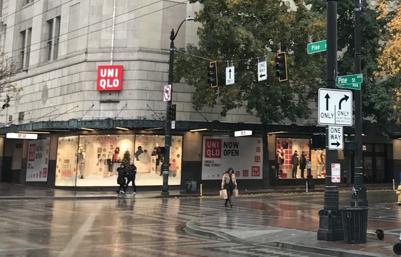 After a push by police, crime is down in Seattle’s downtown. Uniqlo, a Japanese casual fashion giant, recently opened in the long-closed Macy’s building at Pine Street and Fourth Avenue.