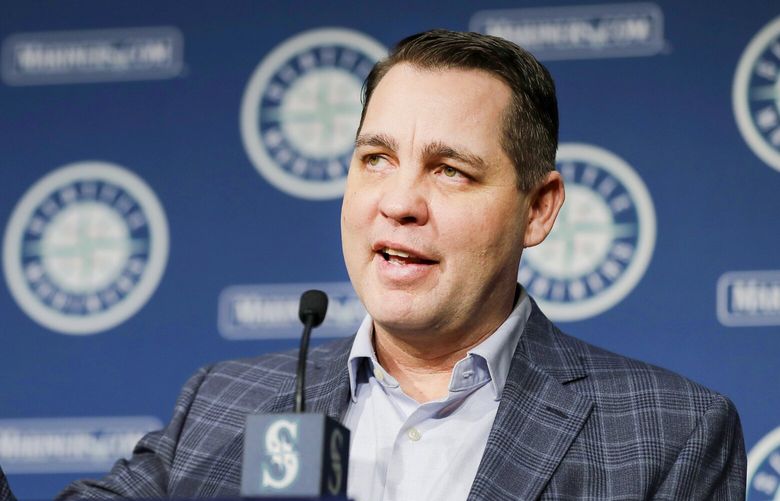 Seattle Mariners director of player development Andy McKay speaks Thursday, Jan. 23, 2020, in Seattle during the Seattle Mariners annual news conference before the start of Spring Training baseball.