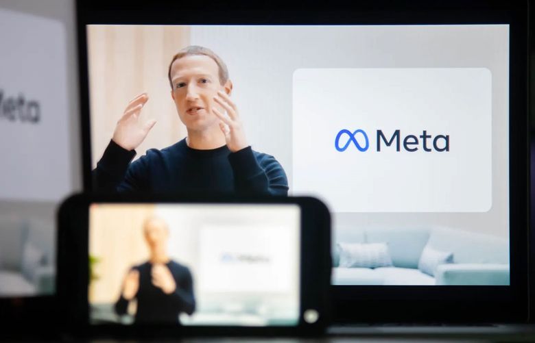 Mark Zuckerberg, chief executive officer of Facebook Inc., speaks during the virtual Facebook Connect event, where the company announced its rebranding as Meta, in New York, U.S., on Thursday, Oct. 28, 2021. (Bloomberg)