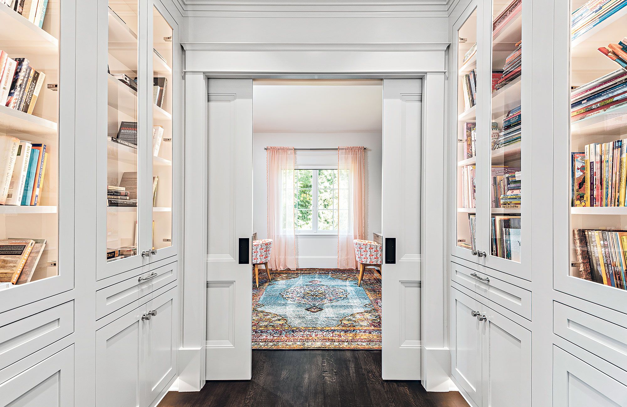 Home library clearance built in bookcases