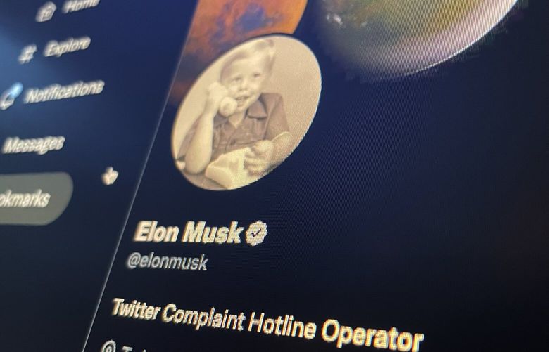 Elon Musk’s Twitter profile as seen Tues., Nov. 1, 2022.