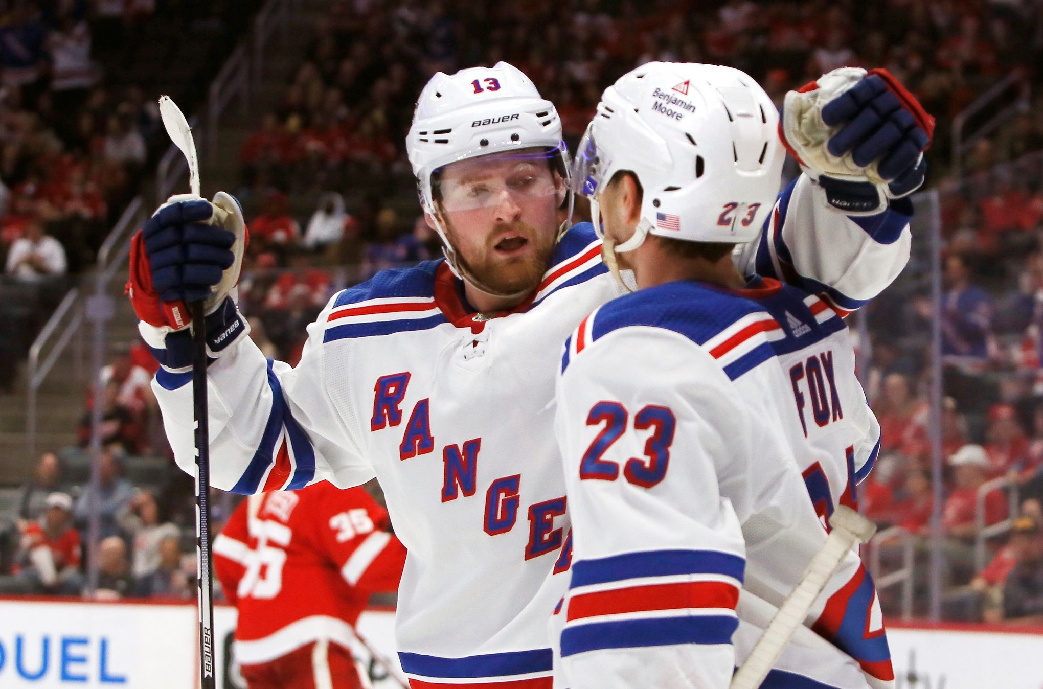 Mika Zibanejad working on his one-timer. The Rangers' forward had