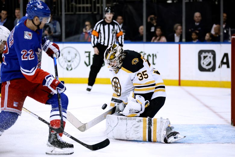 Goaltender Linus Ullmark makes history by scoring goal in Bruins' 3