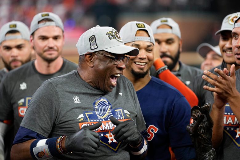 Manager A.J. Hinch the first to take the Astros' World Series trophy home