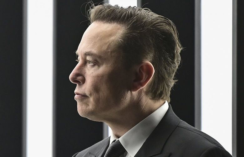 FILE – Elon Musk in Gruenheide, Germany, March 22, 2022. (Patrick Pleul/Pool via AP, File)