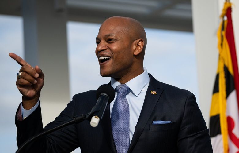 Maryland Gov.-elect Wes Moore speaks during a news conference announcing transition details at the University of Maryland on Nov. 10, 2022 in College Park. MUST CREDIT: Photo for The Washington Post by Graeme Sloan.