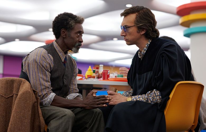 Don Cheadle as Murray, left, and Adam Driver as Jack in “White Noise.”