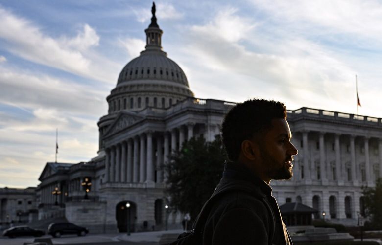 Representative-elect Maxwell Frost (D-Fla.) outside the Capitol in Washington on Nov. 29, 2022. In the weeks after his election, Frost, the youngest member of the incoming House, has learned just how different his lifestyle and perspective is from his older colleagues’. (Kenny Holston/The New York Times) XNYT159 XNYT159
