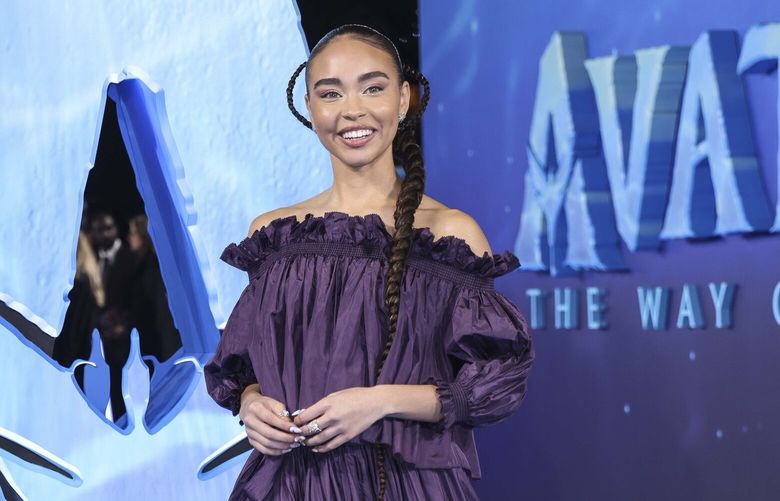 Bailey Bass poses for photographers upon arrival at the World premiere of the film ‘Avatar: The Way of Water’ in London, Tuesday, Dec. 6, 2022. (Photo by Vianney Le Caer/Invision/AP) LENT118 LENT118