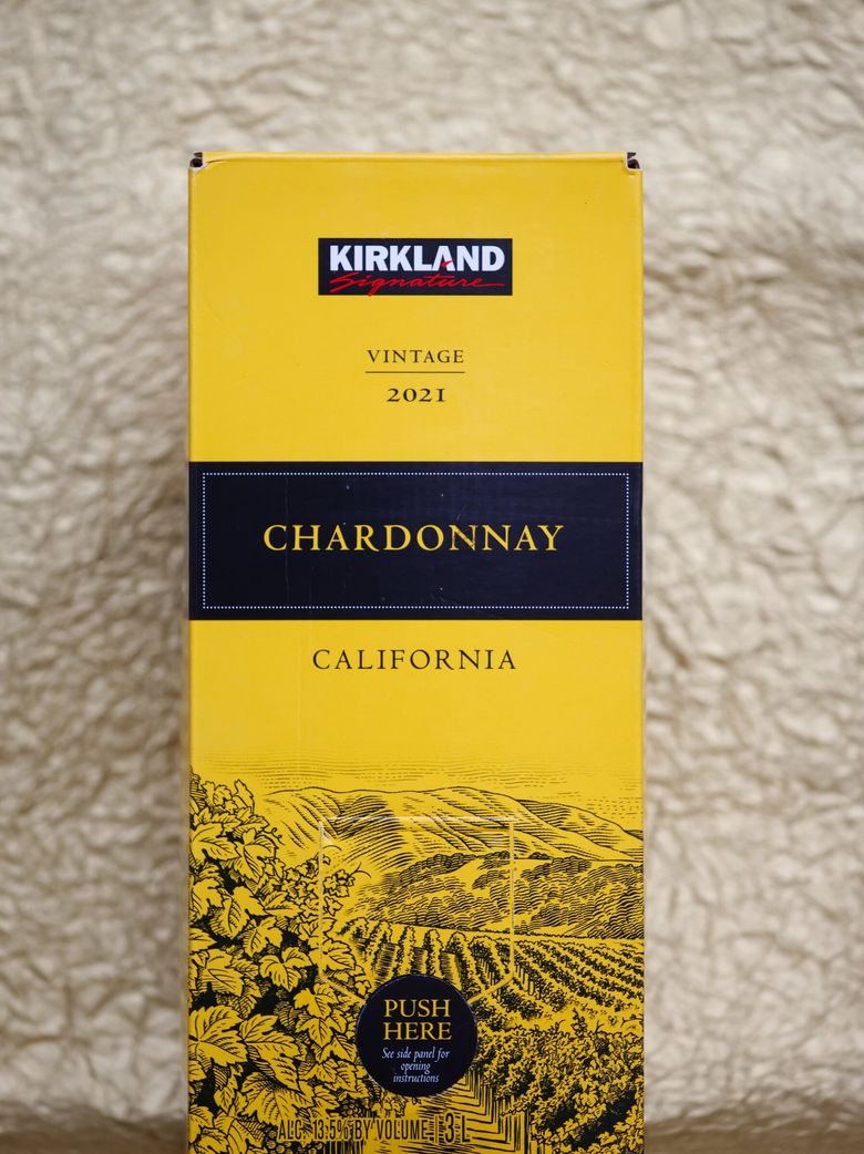 2021 Kirkland Signature California Chardonnay. (Ken Lambert / The Seattle Times)