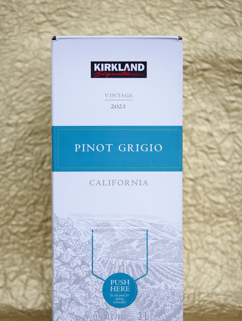 2021 Kirkland Signature California Pinot Grigio. (Ken Lambert / The Seattle Times)